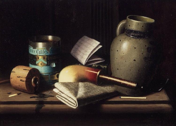 William Michael Harnett Still Life with Three Castles Tobacco